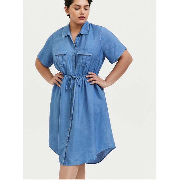 torrid Dresses & Skirts - Torrid chambray drawstring shirt dress